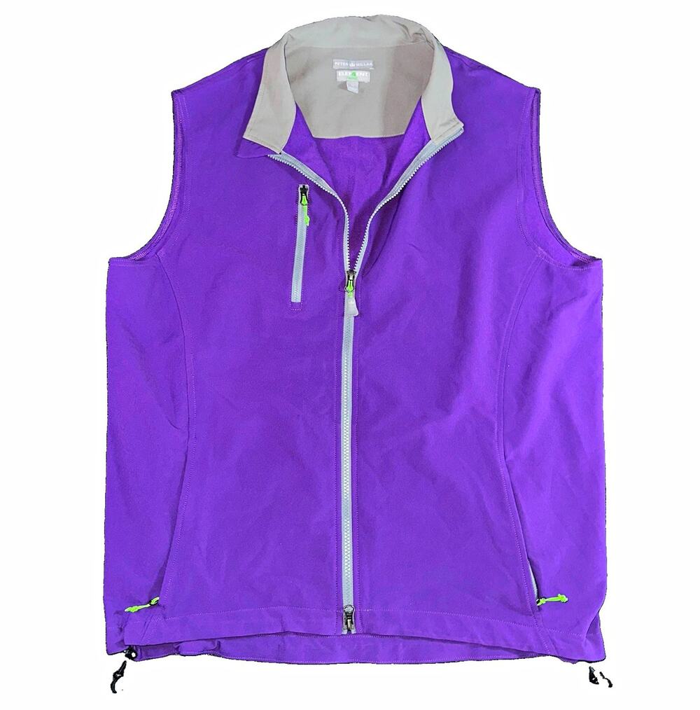 Peter Millar Element Wind Golf Vest Purple Grey Neon Men's Medium M E4